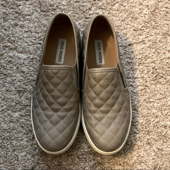 Steve Madden Pewter Slip-ons - Picture 2 of 6